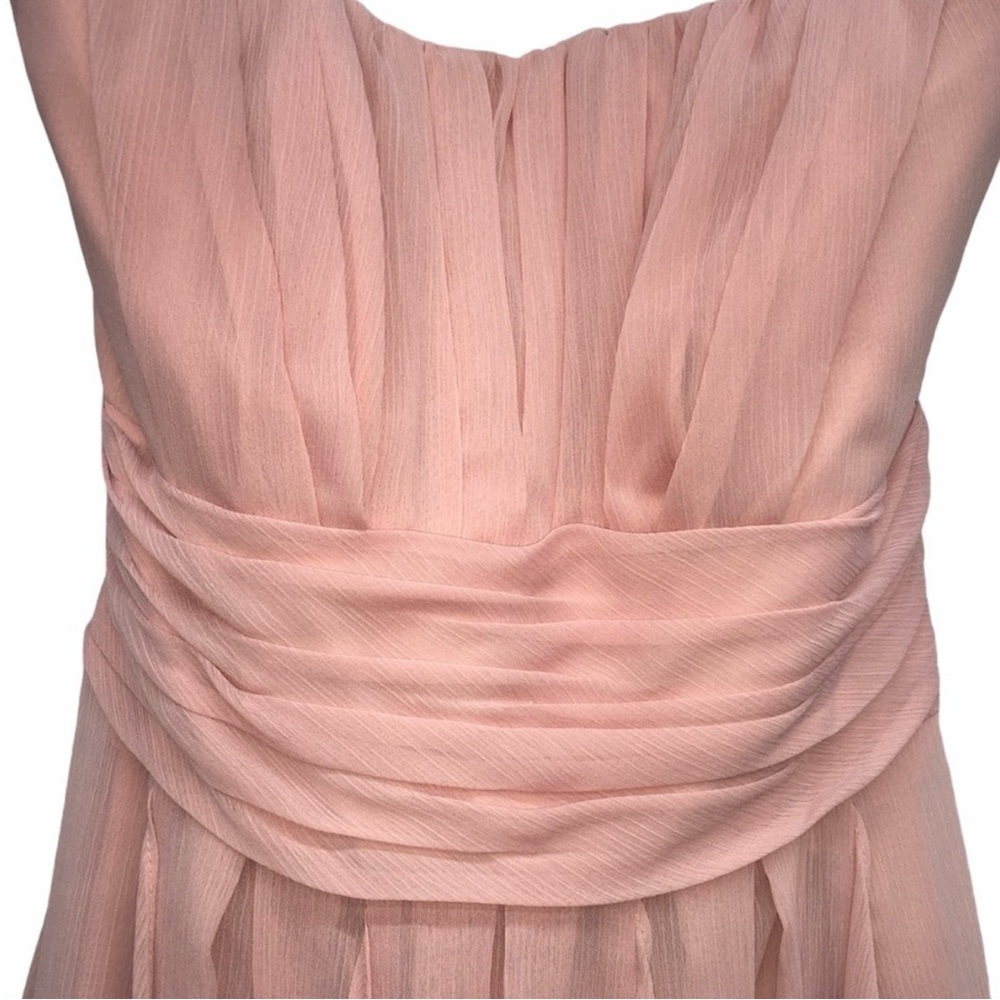 David’s Strapless Chiffon Dusty Blush Pink Prom Dress Size 4 - Picture 2 of 6